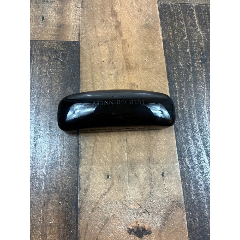 Lulu Guinness London Black Hardshell Eyeglasses Case Red Interior Lip Motif